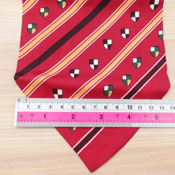 Ascot Cravat Neck Tie Mens Red Striped Classic Formal Oxford Tuxedo Party Suit - Picture 7 of 9